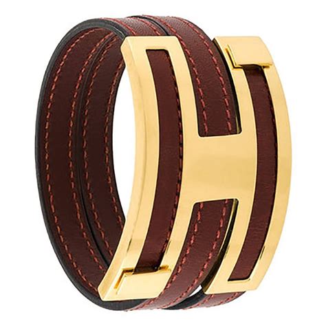 hermes leather bangle bracelet